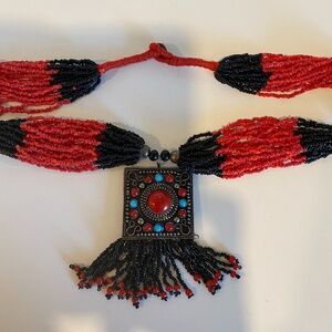 Red and Black Bead necklace